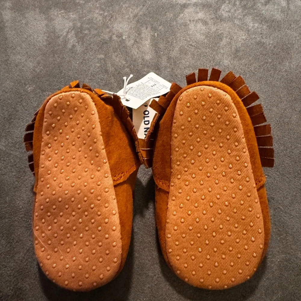Old Navy Tan Moccasins with Fringe Detail - Picture 3 of 5